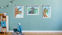 Load image into Gallery viewer, Dinosaur Wall Art Print Set