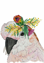 Load image into Gallery viewer, This beautiful galah print is perfect for bedrooms, nurseries and toy rooms. Galahs are cheeky birds who boast soft pink tones, perfect to accent a room.