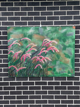 Load image into Gallery viewer, ‘Windy Grasses’ is an original acrylic canvas painting. It measures 91.4 x 121.9cm and is a beautiful statement piece. As a child Toni grew up in the bush and there was nothing better on a hot day, than a gently breeze to cool you down. You always knew when it was coming by the way the grasses moved. This was her inspiration for 'Windy Grasses'.