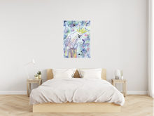 Load image into Gallery viewer, ‘Ivy’ the Sulphur-Crested Cockatoo is a print of my original watercolour, mixed media painting. A modern twist for the bird lovers.