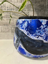 Load image into Gallery viewer, Hand Painted Whale Drum Pot