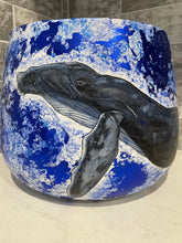 Load image into Gallery viewer, Hand Painted Whale Drum Pot