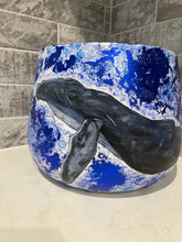 Load image into Gallery viewer, Hand Painted Whale Drum Pot