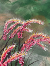 Load image into Gallery viewer, ‘Windy Grasses’ is an original acrylic canvas painting. It measures 91.4 x 121.9cm and is a beautiful statement piece. As a child Toni grew up in the bush and there was nothing better on a hot day, than a gently breeze to cool you down. You always knew when it was coming by the way the grasses moved. This was her inspiration for 'Windy Grasses'.