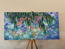 Load image into Gallery viewer, ‘Busy Gums’ is an original acrylic canvas painting. It measures 50 x 101cm. As a child, Toni grew up in the bush and because of this, she has a love for all things Australian. The Australian flora and fauna are spectacular and make for beautiful paintings.