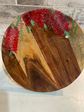 Load image into Gallery viewer, Hand painted Acacia round footed board