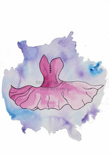 Load image into Gallery viewer, A wall print set for the lovers of dance. This gorgeous little set contains soft pinks, purples and blues and will warm a little persons' room.
