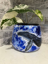 Load image into Gallery viewer, Hand Painted Whale Drum Pot