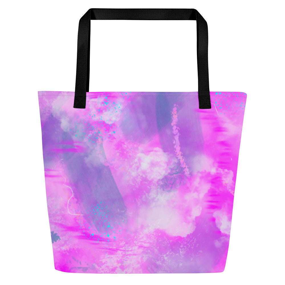 Pink Abstract Beach Bag