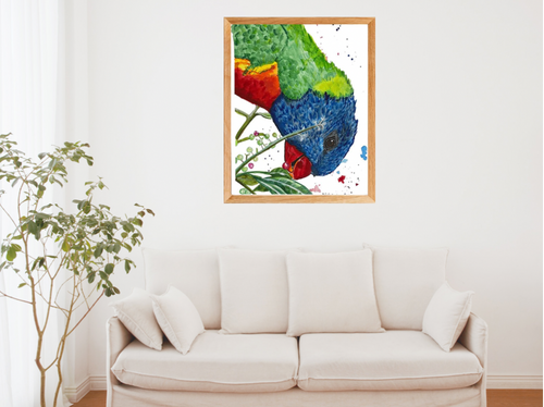 Rainbow Lorikeets are known to be cheeky birds and ‘Garry’ is no exception. This is a beautiful art print of Toni’s original watercolour art. His beautiful vibrant colours are perfect for brightening up any room. 