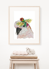 Load image into Gallery viewer, This beautiful galah print is perfect for bedrooms, nurseries and toy rooms. Galahs are cheeky birds who boast soft pink tones, perfect to accent a room. 
