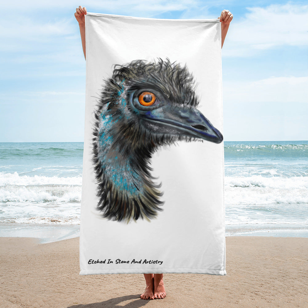 Blue the Emu Beach Towel