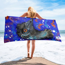Load image into Gallery viewer, Abstract Blue the Emu Beach Towel
