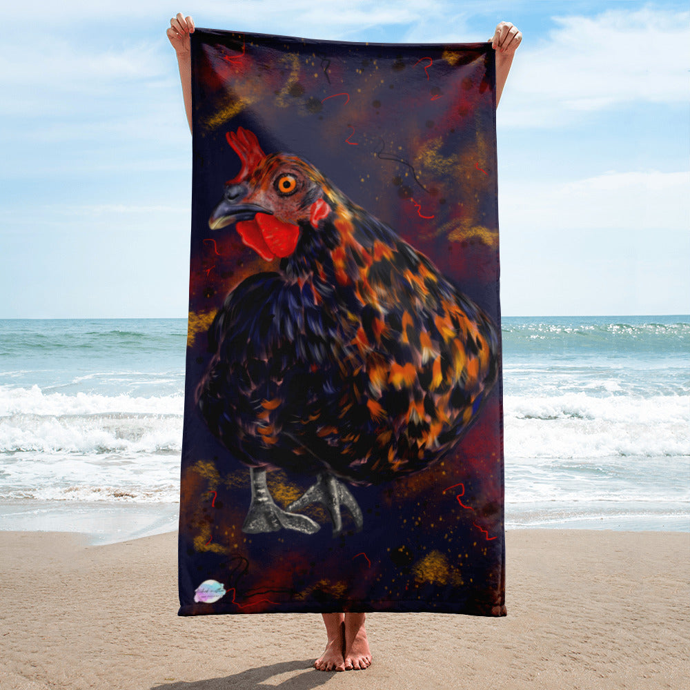 Abstract Chicken Beach Towel