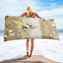 Load image into Gallery viewer, Abstract Sulphuric -Crested Cockatoo Beach Towel
